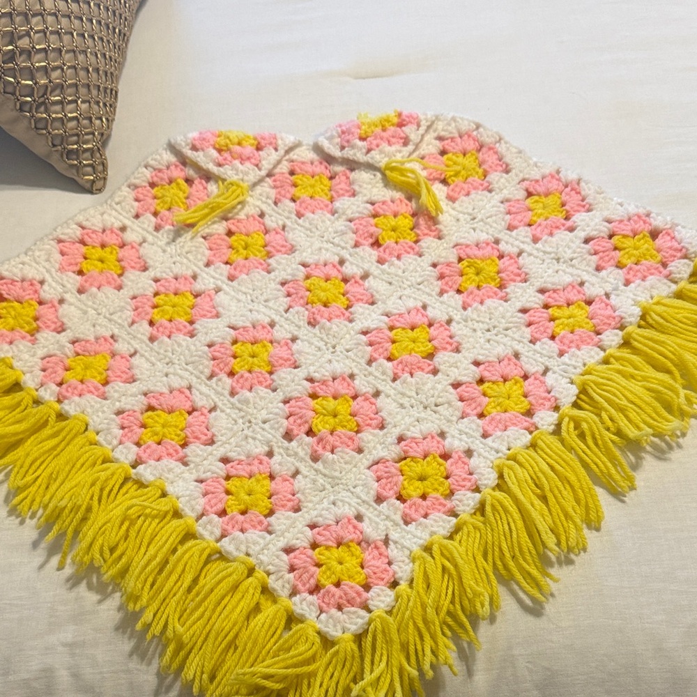 Crochet Poncho with Fringe***